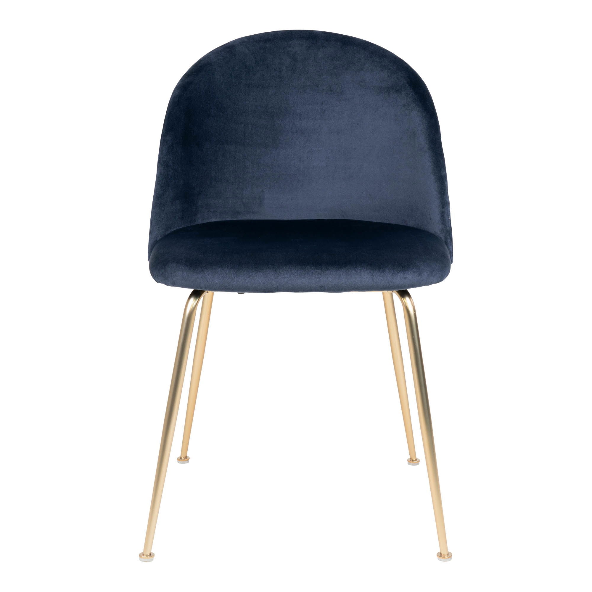 Geneve Luxe SET Keukenstoel/Eetkamerstoel Velvet Blauw Brass Set van 2
